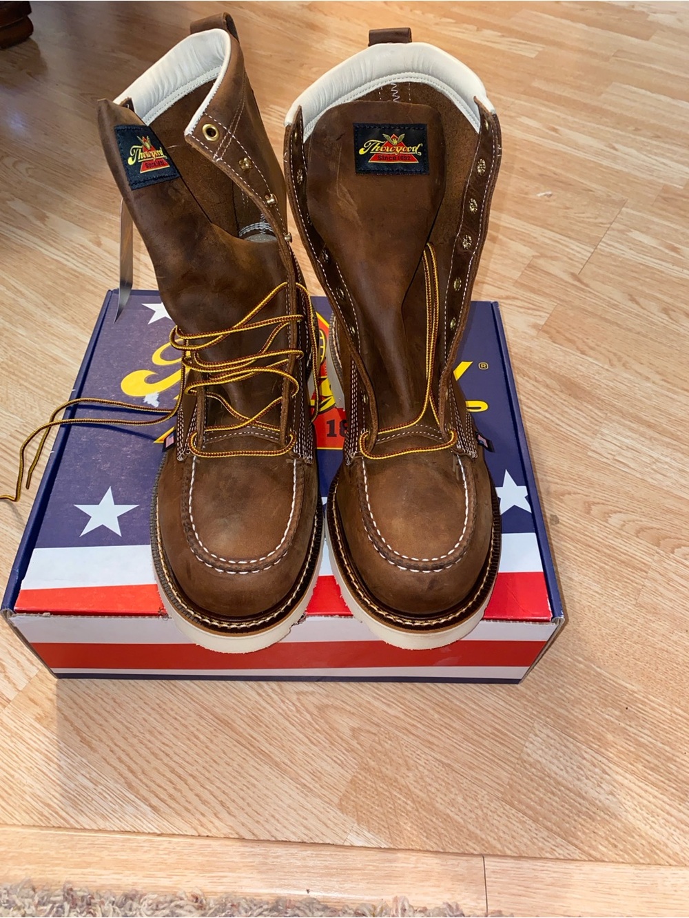 American Heritage 8" Trail Crazy Horse Safety Toe Moc Toe MaxWear90 - Brown
